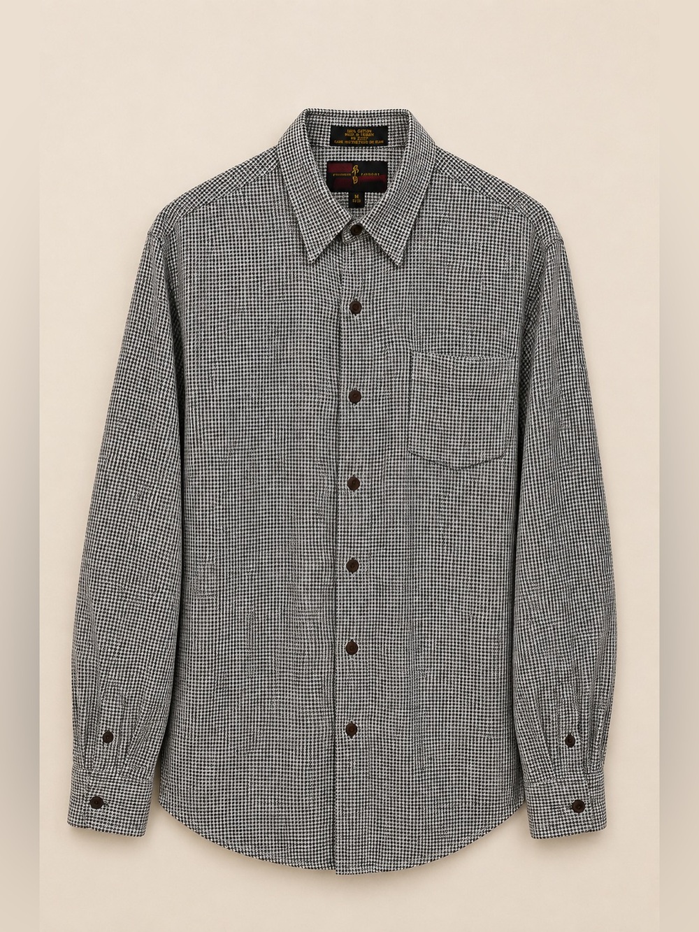 Vintage Croft & Barrow Corporate Casuals Micro Houndstooth Button Down Size M